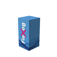 Karton mit zwei versetzten Klappen mit Verriegelung